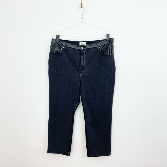 Abercrombie Mixed Fabric Ultra High Rise Ankle Straight Jean - Picture 4 of 10